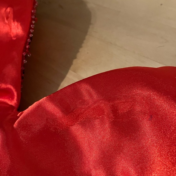 Red Sequin Butterfly Crop Top - Picture 3 of 5